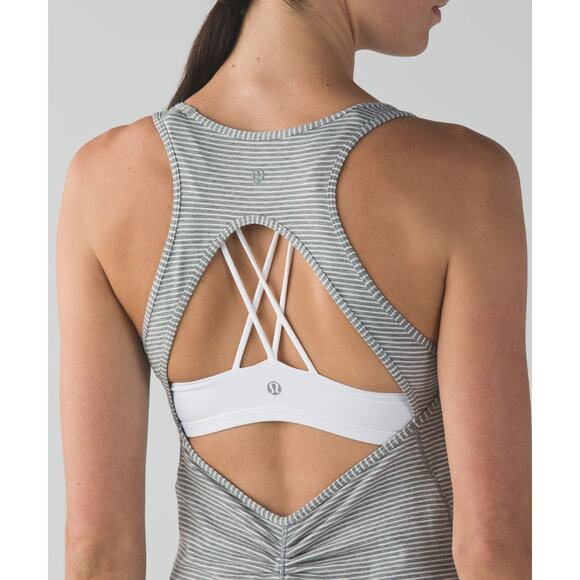 (8) NWT Lululemon Go For It Dress Hyper Stripe Heathered Medium Grey Ghost - Picture 5 of 8